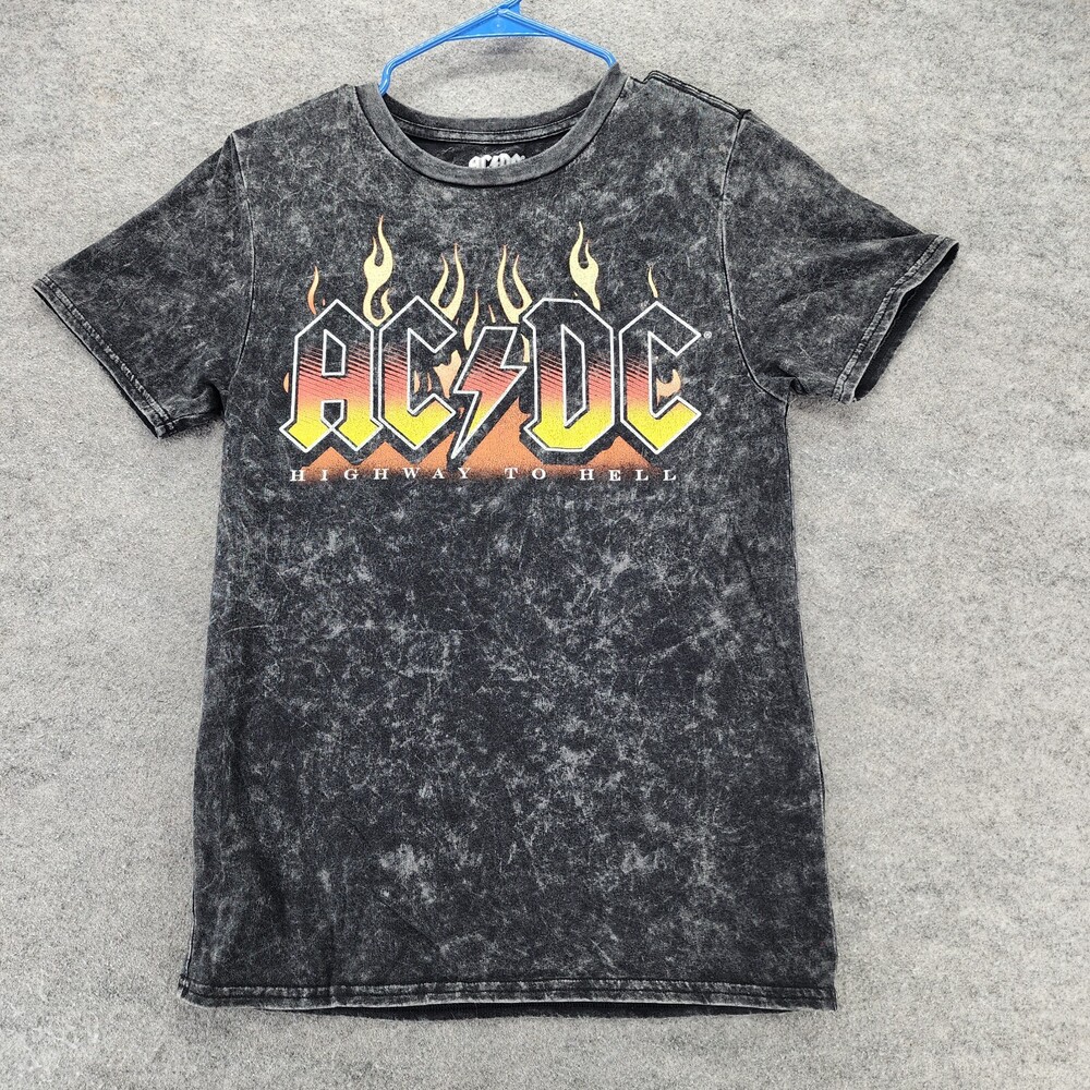 AC DC Shirt Womens Small Short Sleeve Gray
